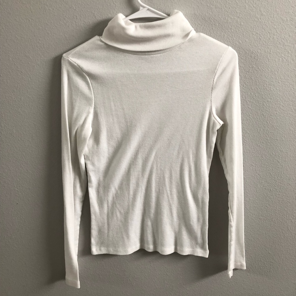 white mock neck long sleeve